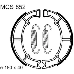 Brake shoes inc springs trw MCS852