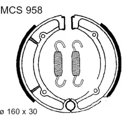 Brake shoes inc springs trw MCS958