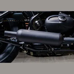 Retro Classic slip on exhaust - matt black for: TRIUMPH Bonneville Speedmaster DV01, Bonneville Bobber DV01