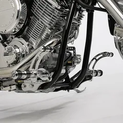 Round Style Fußrastenanlage - silber für: YAMAHA XVS1100 Drag Star Classic VP16, XVS1100 Drag Star VP05