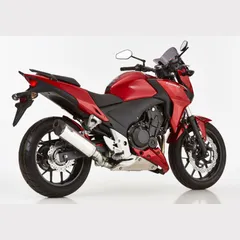 DSX-5 slip on exhaust - silver for: HONDA CB500X PC46, CBR500R PC44