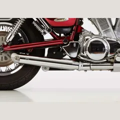 Cromo Line 1 Schalldämpfer rechts, 1 Schalldämpfer links - silber Auspuff für: SUZUKI VS 1400 Intruder VX51L