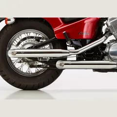 Cromo Line 2 Schalldämpfer rechts inkl. 2 Krümmer - silber Auspuff für: HONDA VT 600 C Shadow PC21