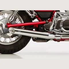 Cromo Line 1 Schalldämpfer rechts, 1 Schalldämpfer links - silber Auspuff für: SUZUKI VS 750 Intruder VR51B, VS 600 Intruder VN51B