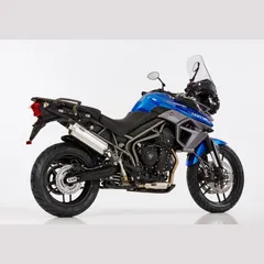 Rac 1 Slip on Ersatzdämpfer - silber Auspuff für: TRIUMPH Tiger 800 XC A08, Tiger 800 XCx A082