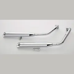 Cromo Line 2 Schalldämpfer rechts inkl. 2 Krümmer - silber Auspuff für: KAWASAKI VN 800 Classic VN800A/B, VN 800 VN800A/A