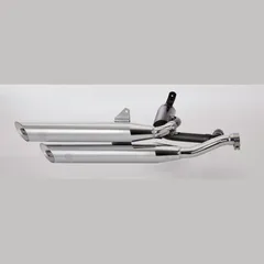 Cromo Line 2 Schalldämpfer rechts - silber Auspuff für: YAMAHA XV1000 2AE, XV1100 Virago 3LP