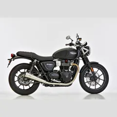 Retro slip on exhaust - silver for: TRIUMPH Street Cup DZ01, Street Twin DP01