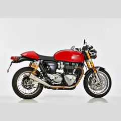 Retro slip on exhaust - silver for: TRIUMPH Speed Twin 1200 DD01, Thruxton DE01