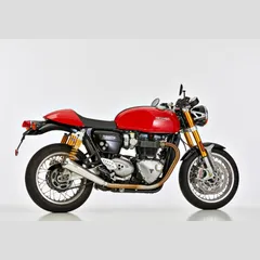 Retro slip on exhaust - silver for: TRIUMPH Speed Twin 1200 DD01, Thruxton R DE01