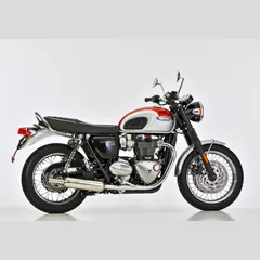 Retro Classic slip on exhaust - silver for: TRIUMPH Bonneville T100 DB01, Bonneville T100 Black DB01