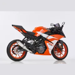 Supersport slip on exhaust super short - silver for: KTM RC 125 KTM IS RC, 390 Duke KTM IS Duke