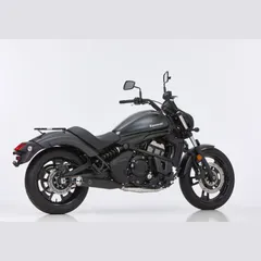 Double Groove Komplettanlage - Endtopf schwarz-matt / Krümmer poliert Auspuff für: KAWASAKI Vulcan S 650 Cafe EN 650 E, Vulcan S 650