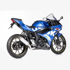 TEC One complete exhaust system super short - silver for: SUZUKI GSX-S 125 WDL0, GSX-R 125 WDL0