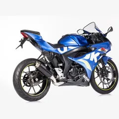SRC 4 complete exhaust system super short - black for: SUZUKI GSX-S 125 WDL0, GSX-R 125 WDL0