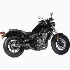 Double Groove Slip on Ersatzdämpfer(2-1) - schwarz-matt Auspuff für: HONDA CMX500 Rebel PC56