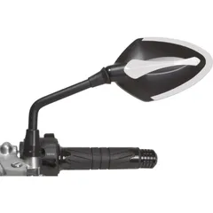 Mirror XR-100 - black/white for: HONDA MSX125 JC61, CRF1000L Africa Twin SD06 KAWASAKI ER-6n ER650A, ER-6n ER650C HUSQVARNA Vitpilen