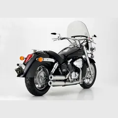 Double Groove Komplettanlage mit Kat - silber Auspuff für: HONDA VT750 Shadow RC50, VT750 Shadow (ABS) RC50