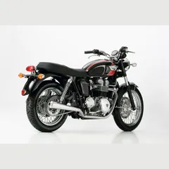 Retro mit Kat Slip on Ersatzdämpfer - silber Auspuff für: TRIUMPH Bonneville T100 986MF