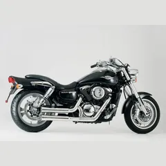 Double Groove Komplettanlage - silber Auspuff für: SUZUKI M 1600 Intruder VNT60B, VZ 1600 Marauder VNT60B KAWASAKI VN 1600 Mean-Strea