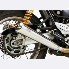 Retro Slip on Ersatzdämpfer - silber Auspuff für: TRIUMPH Bonneville 986MF, Bonneville 908MD