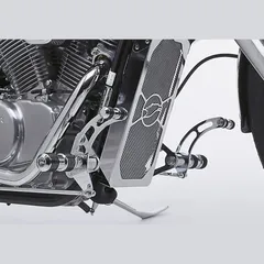 Round Style Fußrastenanlage - silber für: HONDA VT 600 C Shadow PC21
