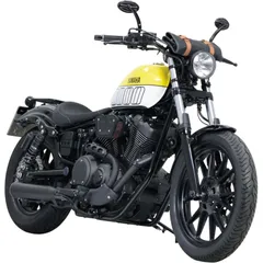 Double Groove Slip on Ersatzdämpfer(2-1) - schwarz-matt Auspuff für: YAMAHA XV950R VN07, XV950 VN03