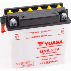 Akku, Motorradbatterie 12N5.5-4A 12V/5,5AH Dry-Batterie 135x60x130mm