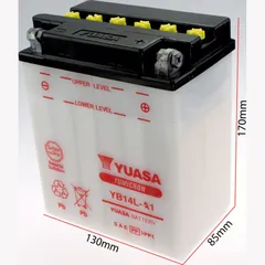Akku, Motorradbatterie YB14L-A1 12V/14AH Dry-Batterie 136x91x168mm