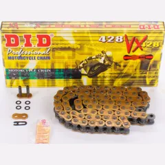 X-ring reinforced chain VX, G&B, 428, 118 with clip lock / usable up to 22kW (30HP) / up to 250cc