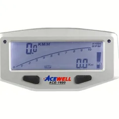 ACE-1600 speedometer, tachometer, temperature and fuel gauges, silver