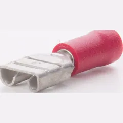 Flachsteckhülse Kabelquerschnitt 0,5-1,5mm², für Stecker 6,3 x 0,8 mm, Länge 20,8mm, halbisoliert PVC, 100er Pack