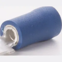 Flachstecker für Kabelstärke 1,5-2,5 mm², Steckerbreite 4,8 mm, teilisoliert PVC, blau, 100er pack
