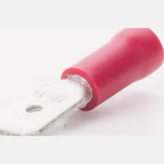 Flachstecker für Kabelstärke 0,5-1,5 mm², Steckerbreite 6,3 mm, teilisoliert PVC, rot, 100er pack
