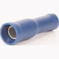 Rundsteckhülse für Kabelquerschnitt 1,5-2,5 mm², Hülsendurchmesser 4 mm, vollisoliert PVC, blau, 100er Pack