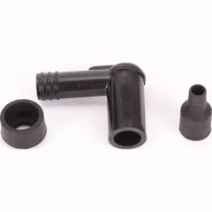 Spark plug connector LB-01F 90 grad, short, black (for M4 flange thread)