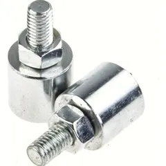 Mirror vibration reducer set, 8mm right threat above and below, silver
