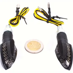 LED indicator Vinci, plastic black, toned, homologated, pair