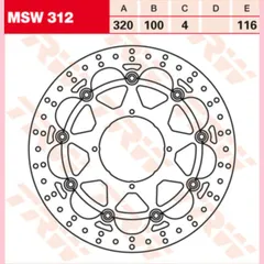 brake disc, floating MSW 312