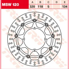 brake disc, floating MSW 120