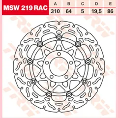 brake disc floating Racing MSW 219 RAC