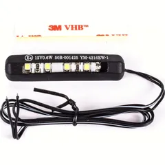 SHIN YO 4-LED-license plate light, flexible, black, 61 x 13,5 x 6 mm, self adhesive tape, E-mark