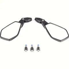 SHIN YO Mirror BOOSTER 2, Nylon/ABS, black, M10 RH-thread, incl. 1 extra adapter M10 LH-thread for Yamaha, pair, E-mark.