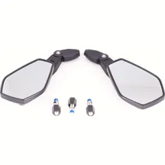 SHIN YO Mirror BOOSTER 2, Nylon/ABS, black, M8 RH-thread, incl. 1 extra adapter M8 LH-thread for Yamaha, pair, E-mark.