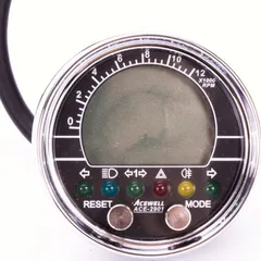 ACE-2901 Motorcycle and Quad / ATV rev counter with temperature indicator and 6 indicator lights