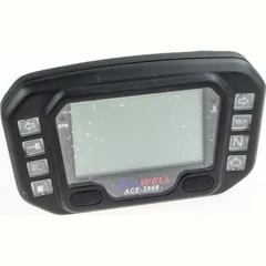 Acewell ACE-3968 digital motorcycle & quad / ATV speedometer with rev counter, LED indicator lights & gear indicator made of high quality aluminum black