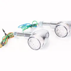 LED Indicator verchromt rund E-Marked pair