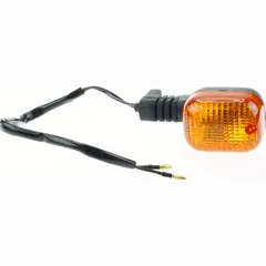 SHIN YO Indicator DUC STYLE, black, amber lens, for front right or rear left side, 6 mm fixing hole, E-mark.