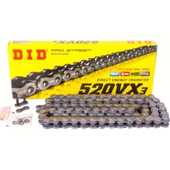 chain X-ring VX3, 520, 120 Black with rivet lock / usable up to 96kW (130HP) / up to 750cc
