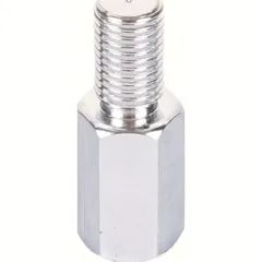 Adapter 10 mm outer thread left turning/ 10 mm inner thread(mirror) left turning thread - chrome